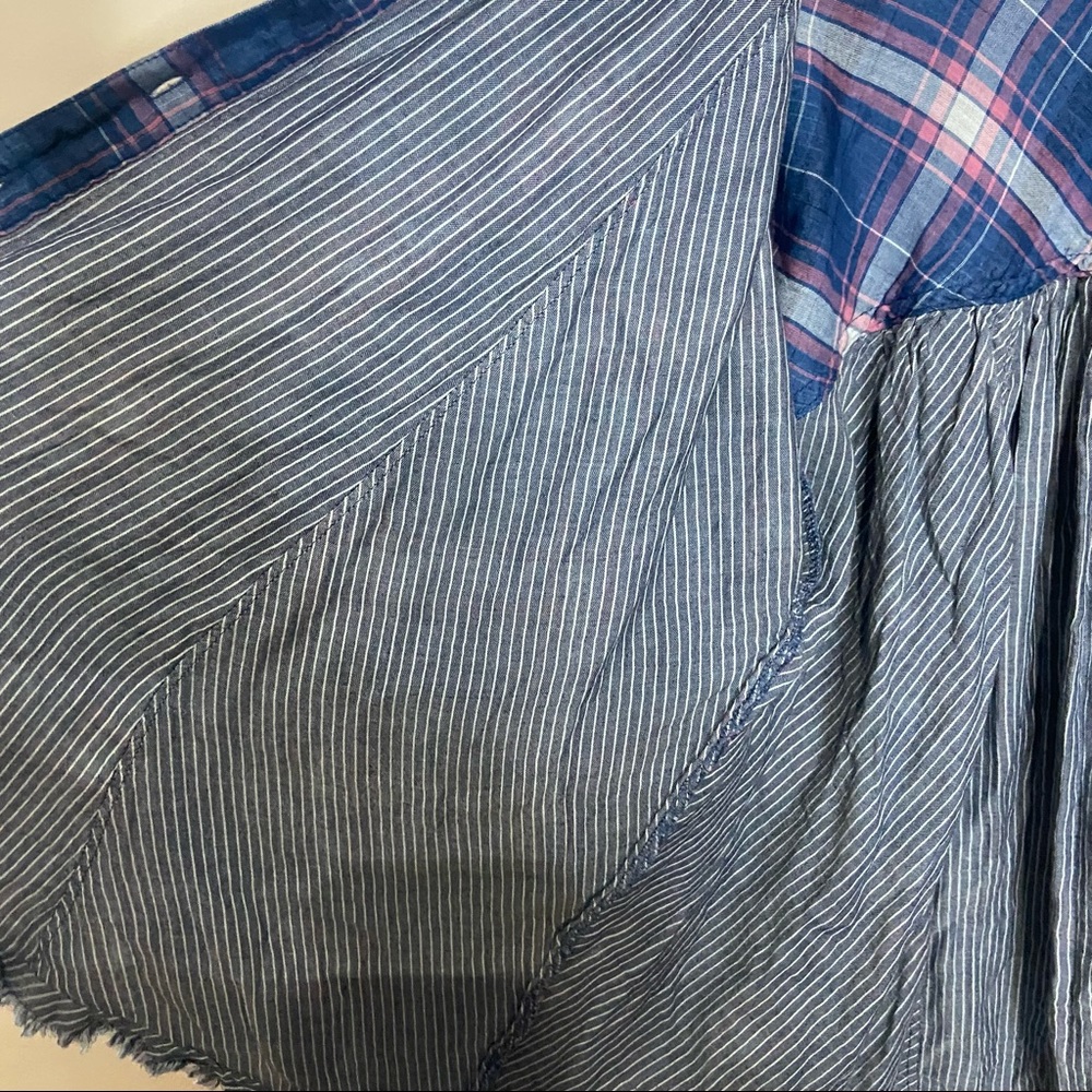 FREE PEOPLE SEEKING STARLIGHT PLAID FLANNEL SHIRT SIZE MEDIUM - Picture 8 of 11